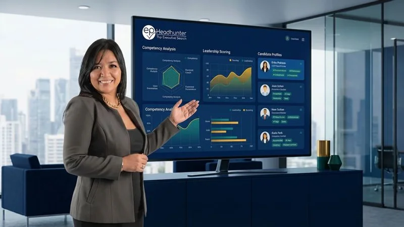 AI-powered executive candidate assessment platform showing competency analysis and leadership potential scoring