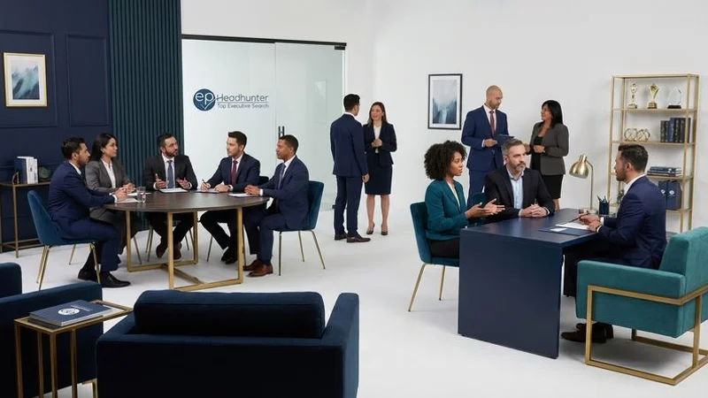 Executive assessment centre environment with leadership simulation exercises and competency evaluations