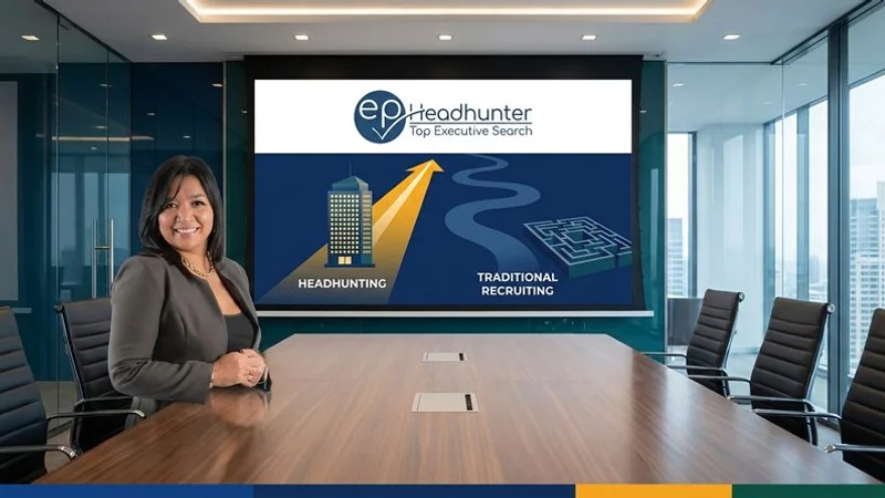 Corporate boardroom setting representing the choice between headhunting and traditional recruiting methods