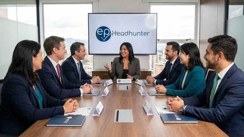 Executive integration meeting showing cross-cultural leadership dynamics in a Colombian business environment