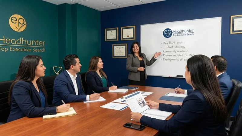 Senior management consultants facilitating a talent strategy workshop with human resources directors and business leaders in a collaborative setting